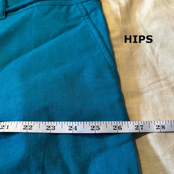 NEW PHOTOS! CAPRIS, STRETCH LINEN, CARIBE BLUE, SIZE 24, FRONT ZIPPER, POCKETS, - Picture 6 of 16